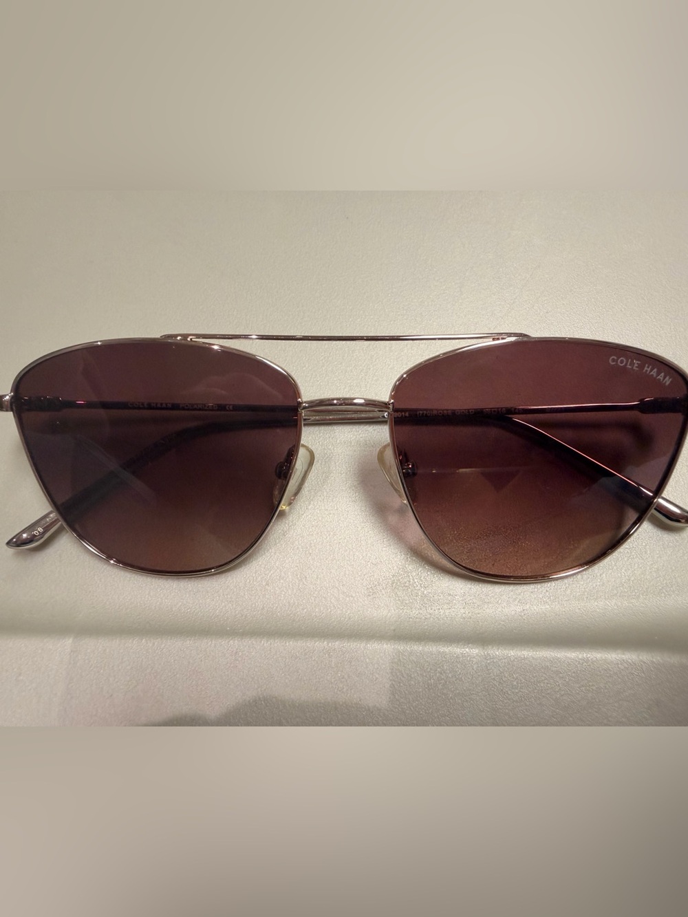 Women's Polarized Metal Aviator Sunglasses - Brown Lenses